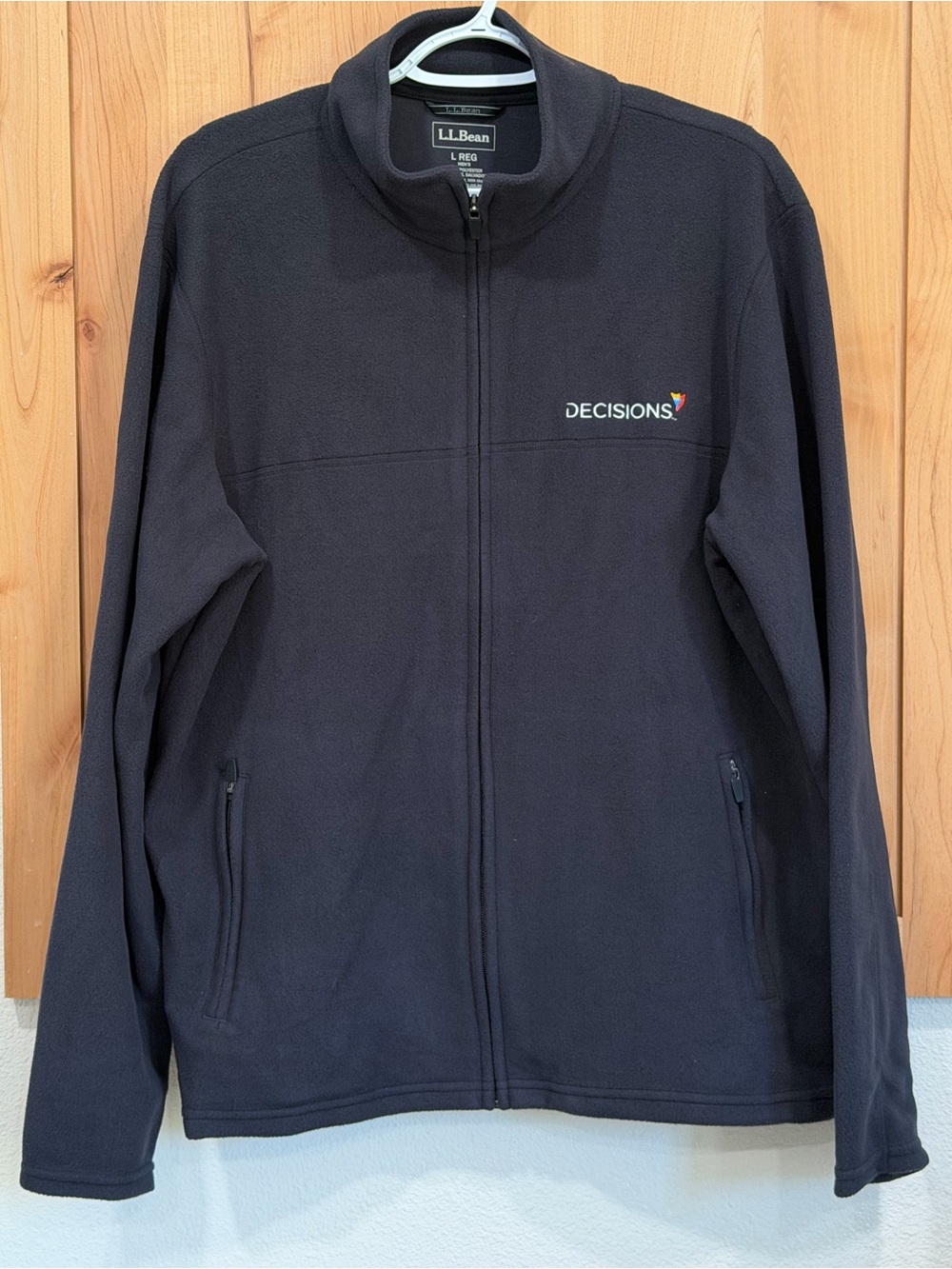 L.L. Bean Men's Black Full-Zip Lightweight Fleece Jacket